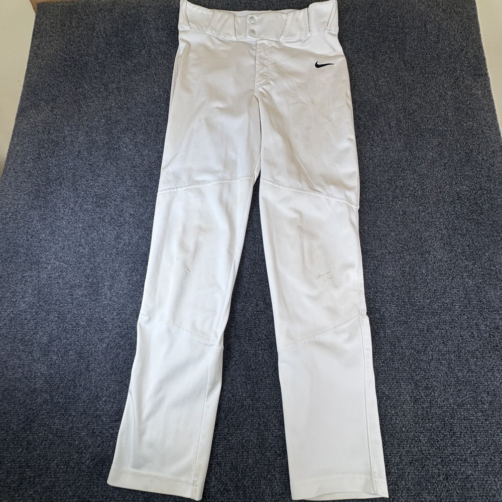 Nike Vapor Select Piped Baseball Pants Mens 32x31 White High‎ Waisted Skinny Leg